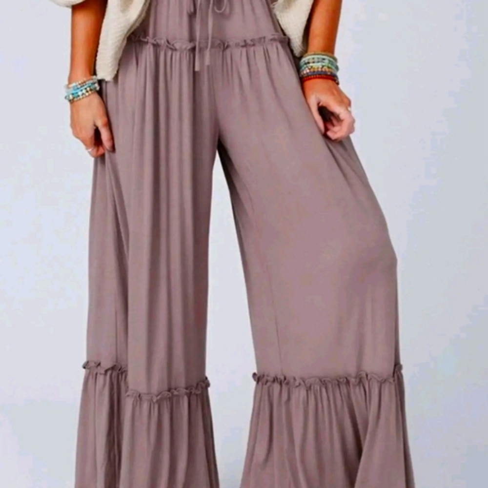 TikTok Women's Taupe Wide-Leg Pants